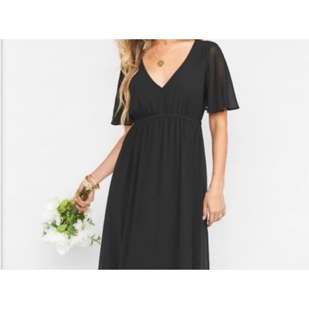 Show Me Your MUMU Emily Empire Maxi Dress Black Chiffon